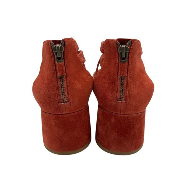 Eileen Fisher Rust Suede Strappy Heels - Picture 6 of 12